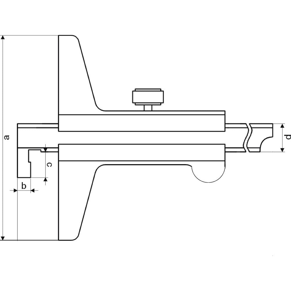Diepte schuifmaat 200x100mm met haak omstelbaar aflezing 1/20=0,05mm RVS-2