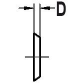 Voorsnijder 14,0 x 14,0 x 2,0 mm (1-gats verzonken), vierzijdig geslepen, HW