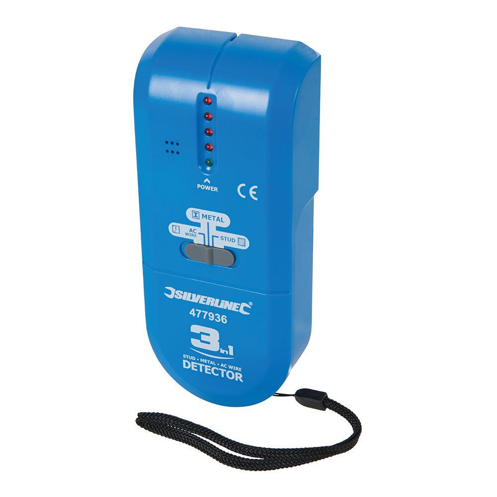Silverline - 3-in-1 detector, compact 1 x 9 V batterij (PP3)