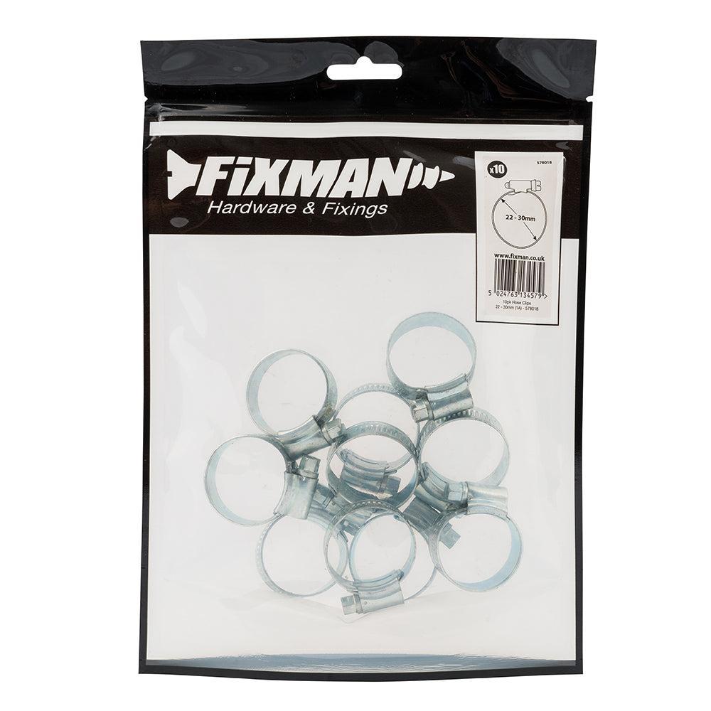 Fixman - Slangklem, 10 pk. 22 - 30 mm (1A)