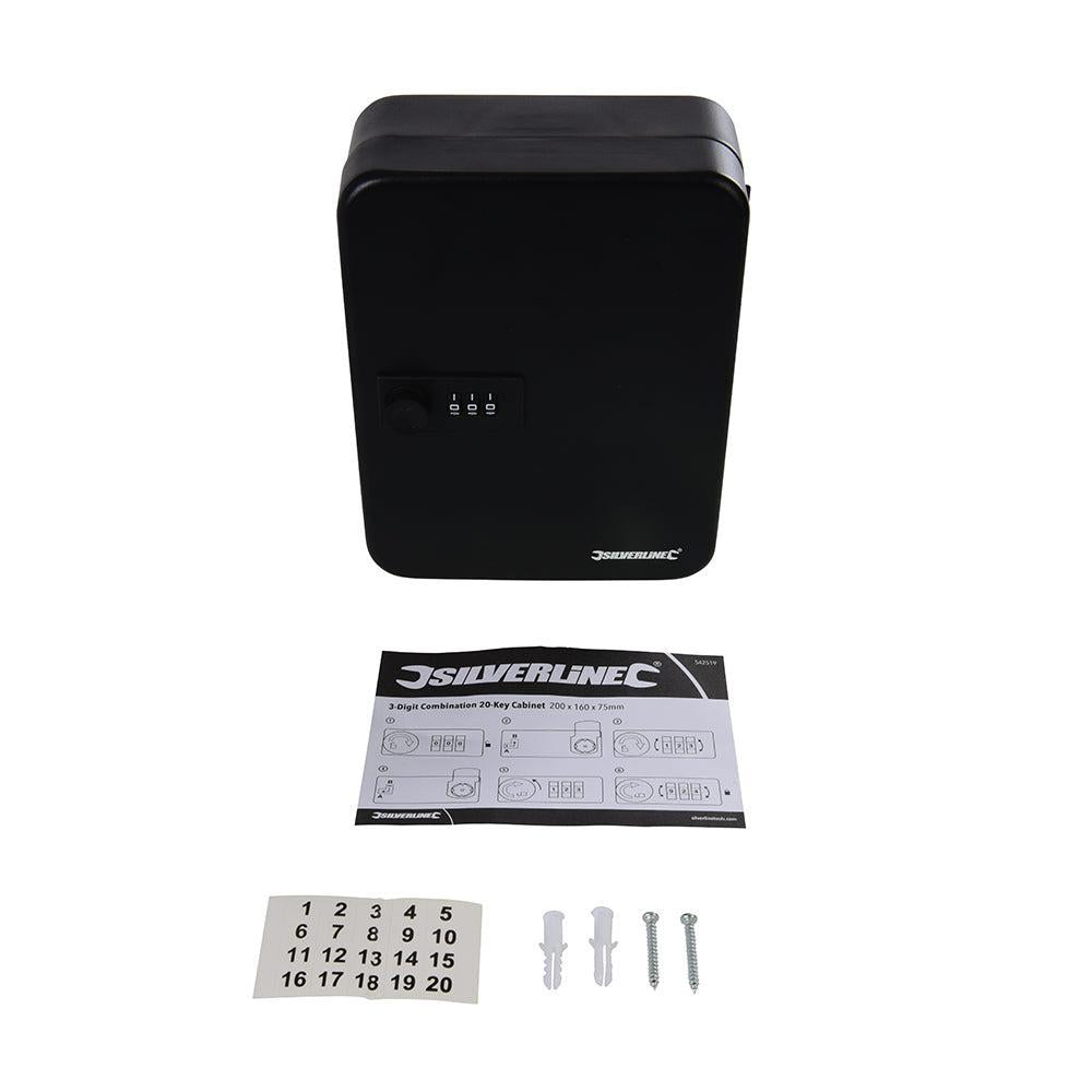 Silverline - 3-cijfercombinatie sleutelkluisje, 20 sleutels