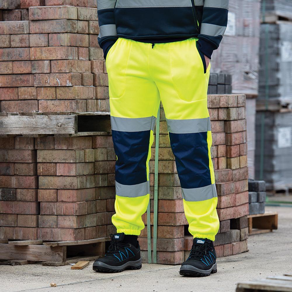Tough Grit - Tweekleurige Hi-Vis joggingbroek, geel/blauw
