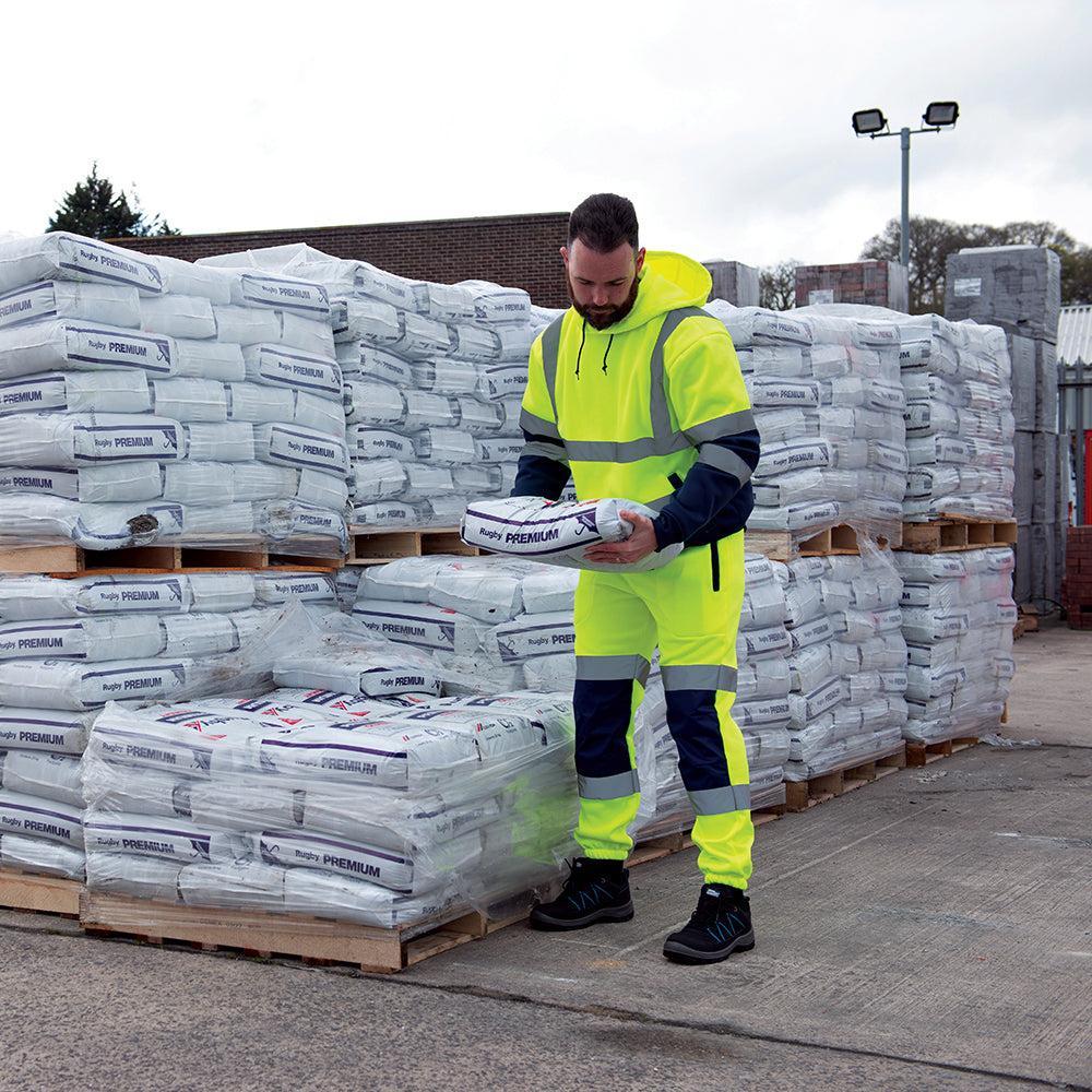 Tough Grit - Tweekleurige Hi-Vis joggingbroek, geel/blauw