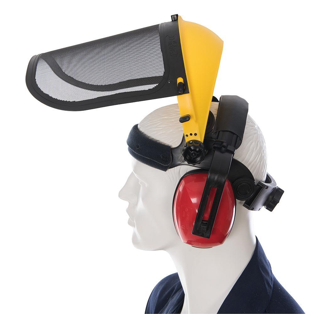 Silverline - Bosbouw helm net metaalgaas visier Opvouwbaar, SNR 22 dB