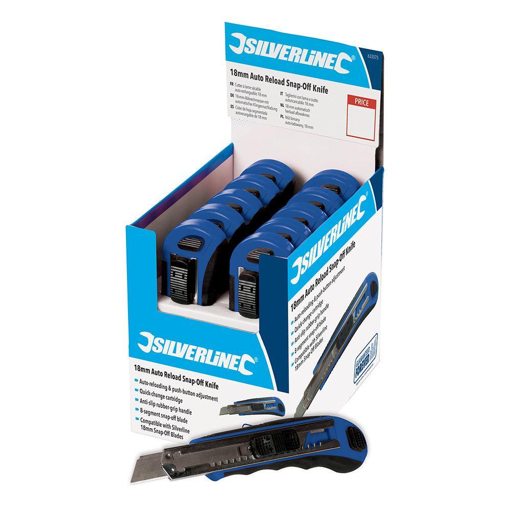 Silverline - 18 mm automatisch herlaad afbreekmes, 10 stks.