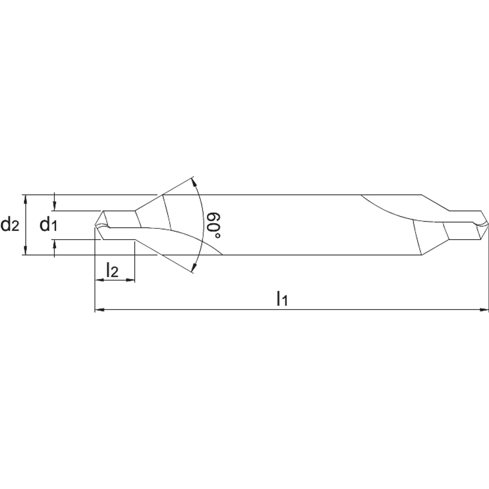 Phantom HSS-E Centerboor 60°, lang
