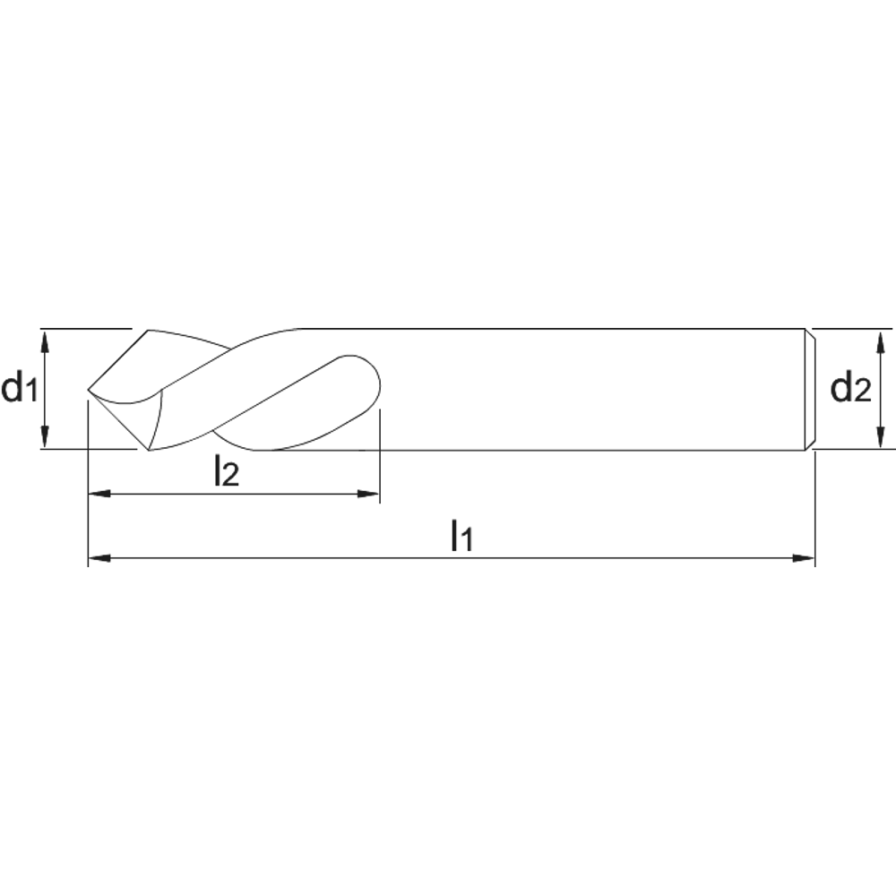 Phantom HSS-E NC-Centreerboor links, 90°