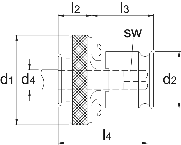 Phantom Tapinzetstuk zonder ratel, DIN, Gr. 1,5