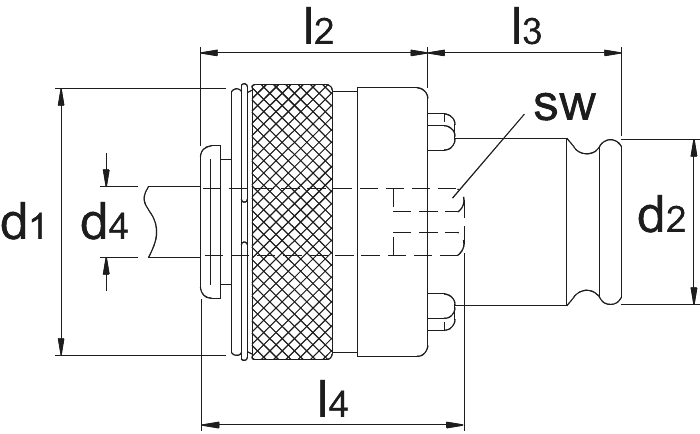 Phantom Tapinzetstuk met ratel, DIN, Gr. 2