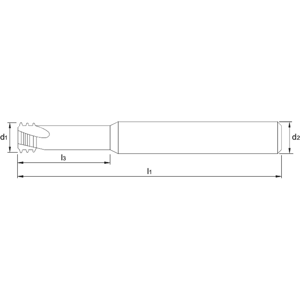 Phantom Volhardmetaal Orbitaal draadfrees 3xD AlCrN-X (Serie 26.230)
