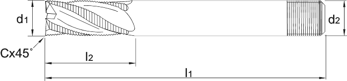 Phantom HSS-E 8% Ruwfrees DIN 844-D kort, type HR