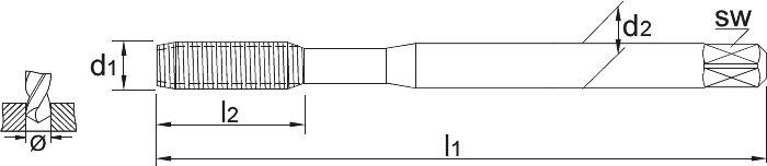 Phantom HSS-E Roltap DIN 2174 Metrisch, genitreerd (Serie 26.100)