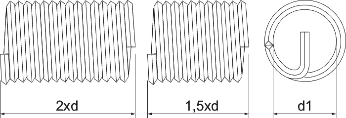 Phantom Phan-Coil RVS Schroefdraad inzetstukken Metrisch (Serie 28.830)