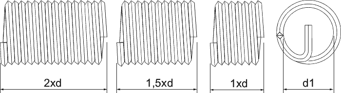Phantom Phan-Coil RVS Schroefdraad inzetstukken Metrisch Fijn (Serie 28.831)