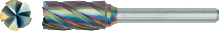 Phantom HP2 ALU Hardmetaal Stiftfrees model B, cilindrisch met kopvertanding, schacht 6 mm, ta-C