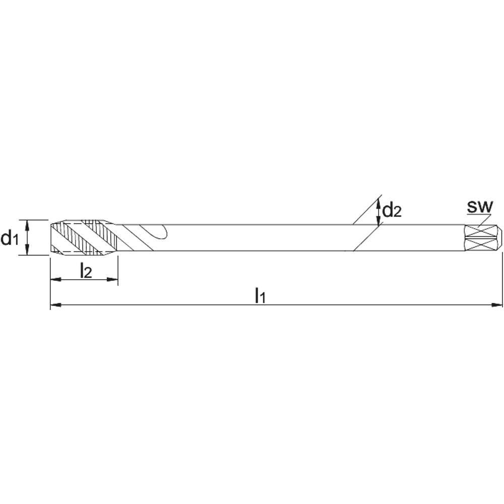 Phantom UNI HSS-E Machinetap DIN 376 UNF (Serie 24.741)