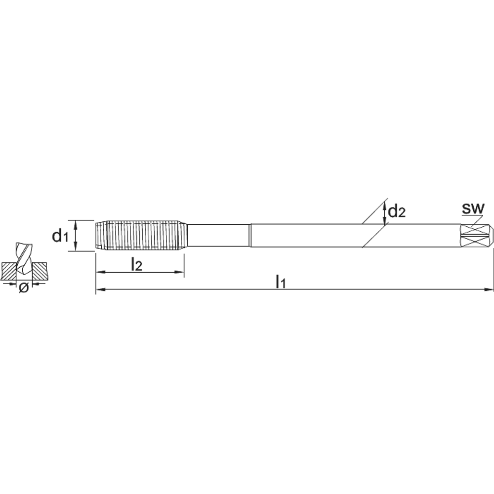Phantom HSS-E Roltap DIN 2174 Metrisch‚ genitreerd voor blinde en doorlopende gaten M12