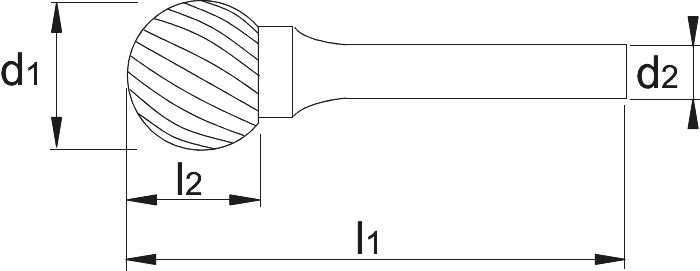International Tools ECO PRO Hardmetaal Stiftfrees model D, kogelvorm