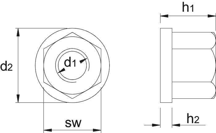 Phantom DIN 6331 Kraagmoer, kwaliteit 10