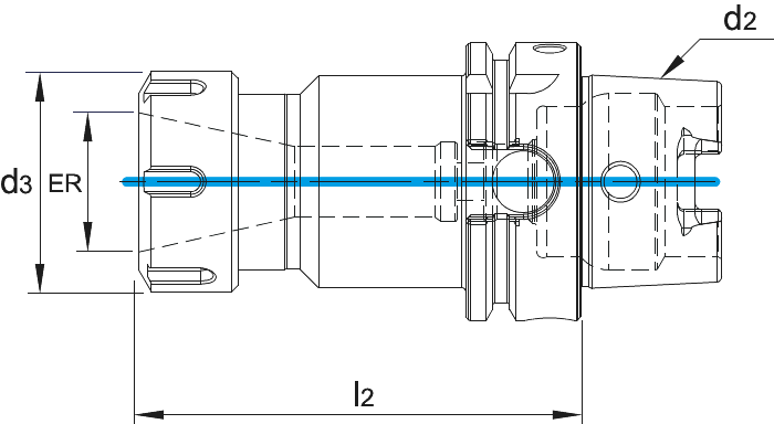 Phantom ISO 15488-C (DIN 6499-C) ER Spantanghouder, ISO 12164 (DIN 69893)