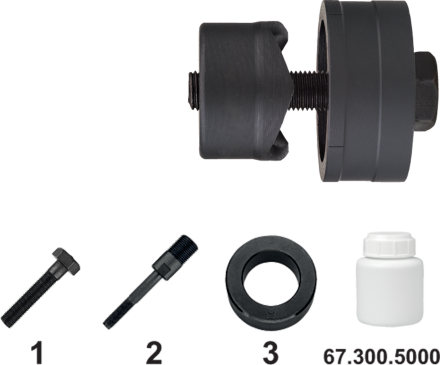 Phantom Gatenpons met 3-voudig splijtstempel, voor hand- en hydraulisch gebruik, incl. bout en lager