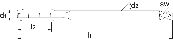 Phantom HSS-E Machinetap DIN 376 Metrisch, Aluminium (Serie 22.701)