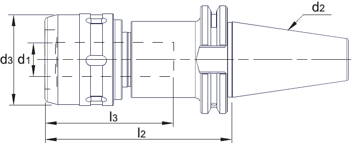Phantom Krachtspan opname, ISO 7388-1 (DIN 69871)