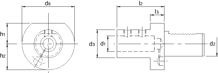 Torax VDI-houder DIN 69880, uitvoering E1, voor volboren