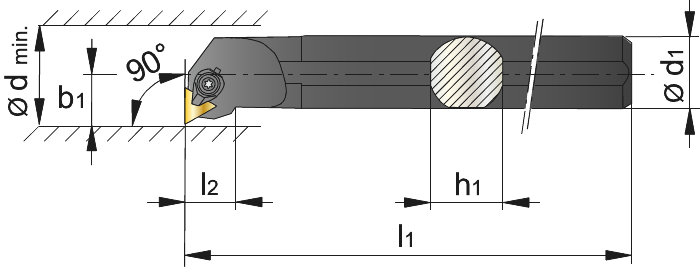 Phantom Blindboorbeitel, 90° S-CTFPR/L