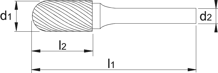 International Tools ECO Hardmetaal Stiftfrees model C, cilindrisch, ronde kop