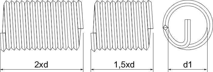 Phantom Phan-Coil RVS Schroefdraad inzetstukken UNC (Serie 28.832)