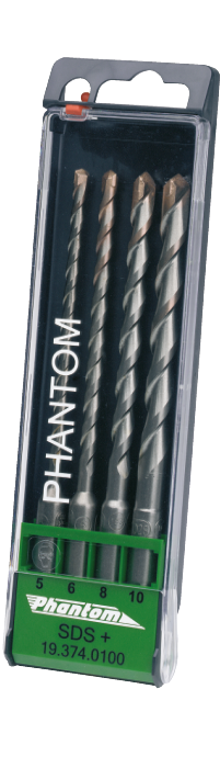 Phantom HM-tip Set Hamerboren, SDS-PLUS met 2 snijkanten