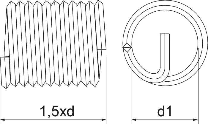 Phantom Phan-Coil RVS Schroefdraad inzetstukken UNF (Serie 28.833)
