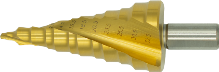Phantom HSS Getrapte Plaatboor, Ergo-Step EN 60423 voor kabelwartels (MF), TiN