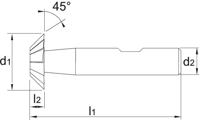 Phantom HSS-E Duivenstaartfrees DIN 1833-D 45°