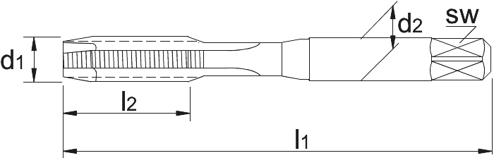 Phantom HSS Machinetap ISO 529 Metrisch, Overmaats