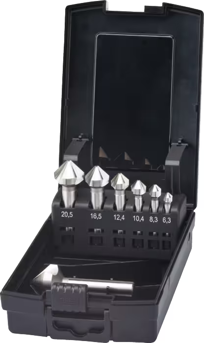 Phantom HSS-E Set Vari Verzinkboren DIN 335-C 42.555, 90°, 3 snijkanten, met drievlaks schacht (Serie 49.261)