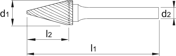 International Tools ECO PRO Hardmetaal Stiftfrees model M, kegelvorm, spits