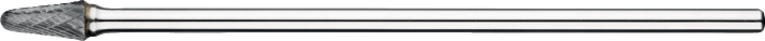 Phantom Hardmetaal Stiftfrees model L‚ kegelvorm‚ met ronde kop‚ schacht 6 mm‚ lang 4-DIAMOND 12x28x6x178mm