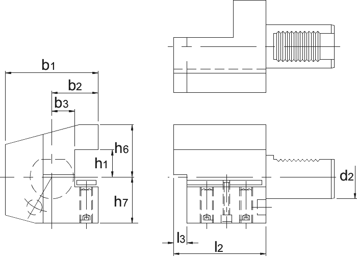 Torax VDI-houder DIN 69880, uitvoering C3, axiaal, links