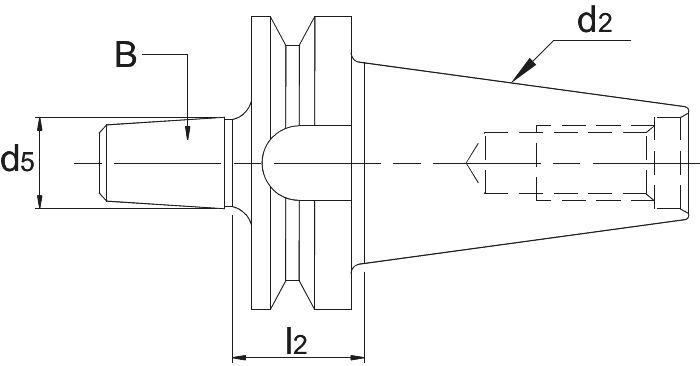 Phantom DIN 238 Boorhouderstift, B-opname, ISO 7388-2 (MAS-BT)