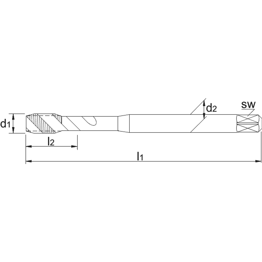 Phantom HSS-E PM Machinetap DIN 371 met koelkanaal, Metrisch, 1200 N/mm², TiCN (Serie 23.414)