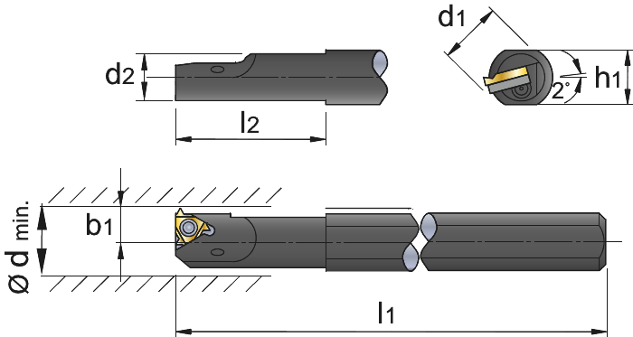 Phantom Draadsnijhouder‚ inwendig‚ links A20Q-L16 Dmin. 20mm