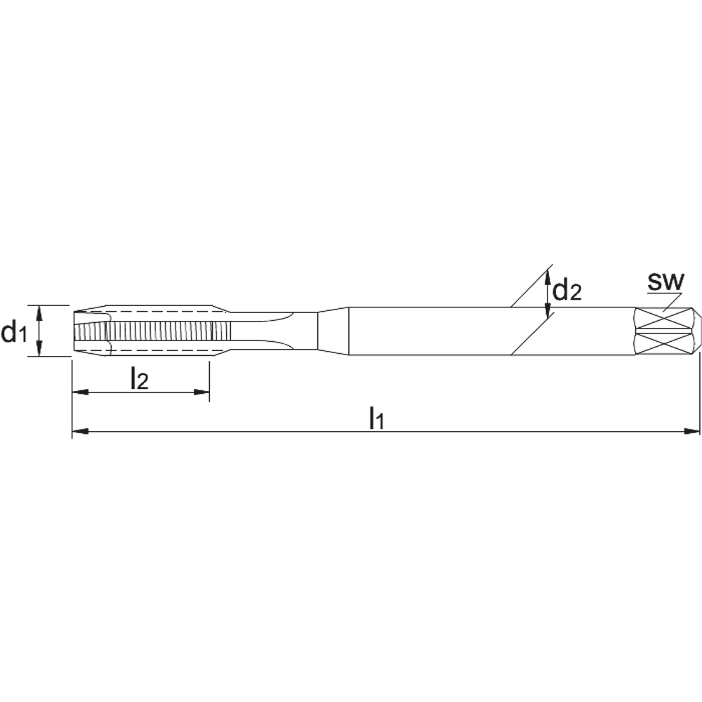 Phantom HSS-E Machinetap DIN 371 Metrisch, genitreerd, gietijzer (Serie 22.650)