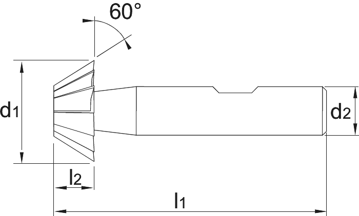 Phantom HSS-E Duivenstaartfrees DIN 1833-D 60°