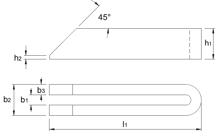 Phantom Spanbeugel, afgeschuind DIN 6315-B