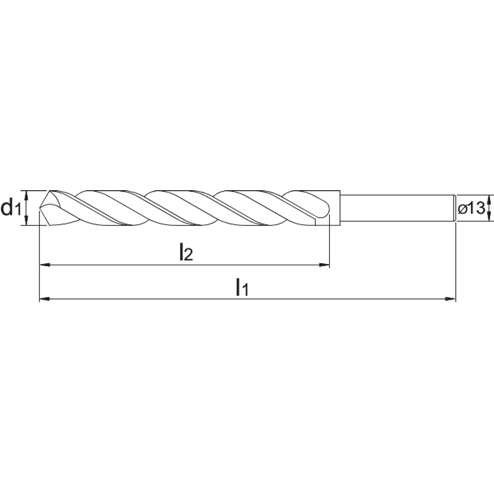 International Tools ECO HSS Spiraalboor gewalst, schacht 13 mm