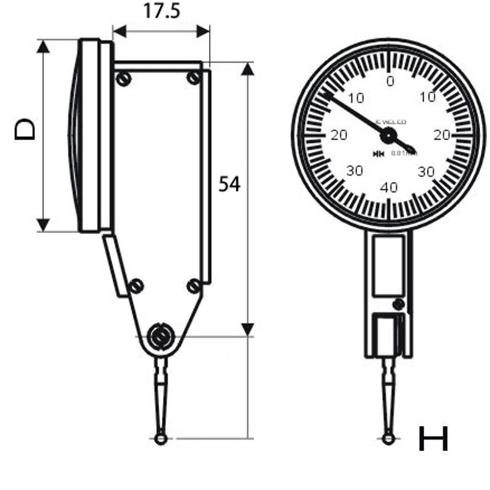 Universele zwenktaster 0,01mm aflezing diameter 32mm-3