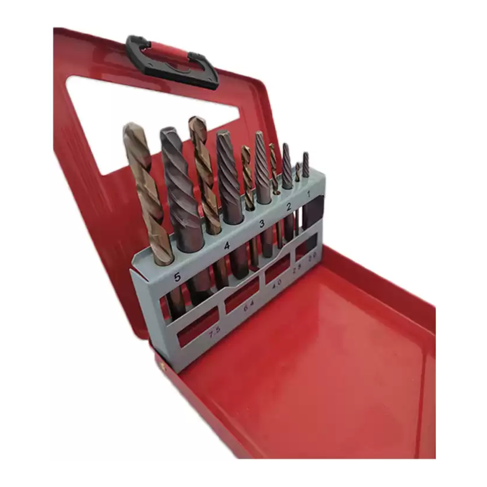 Linkse tappen en boren HSS titaan genitreerd 2 – 7,5 mm 10-delig