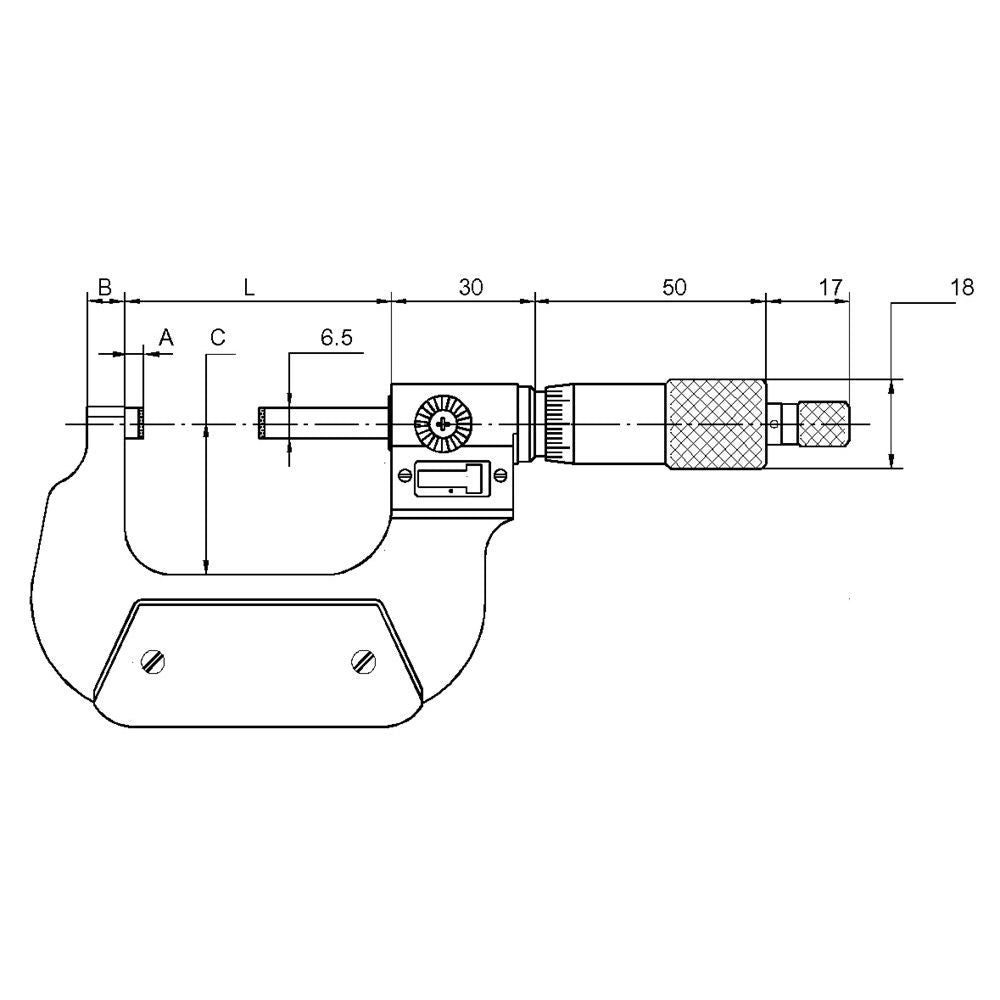 Precisie micrometer 0-25mm met teller aflezing 0,01mm met HM meetpunten-2